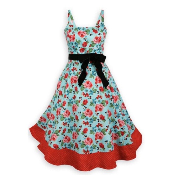 New Disney Parks The Dress Shop Mickey and Minnie Mouse Floral Dress 2X - Picture 2 of 4